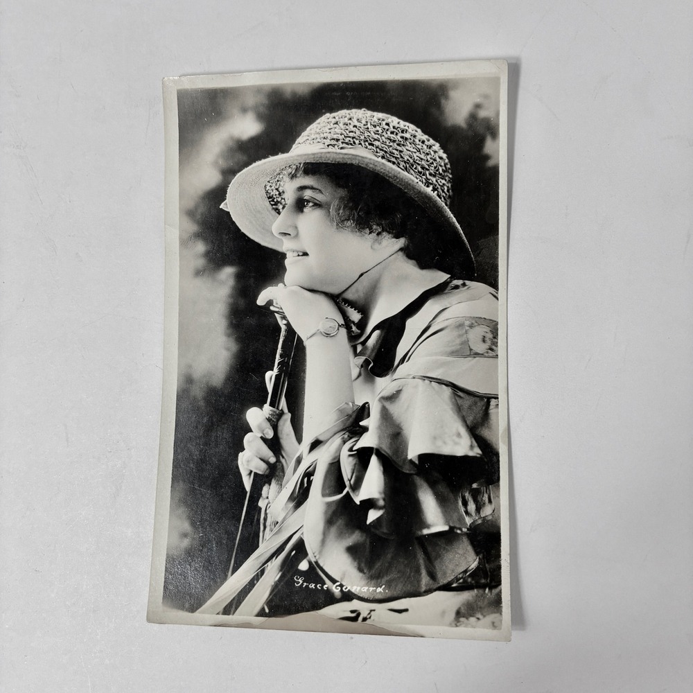VTG Grace Cunard Silent Film Star RPPC Real Photo Postcard AZO 1904-1918